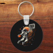 子供クール宇宙バスケットボールと宇宙飛行士 キーホルダー (正面)