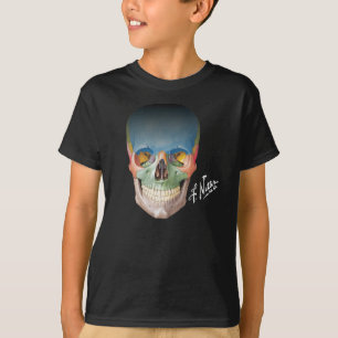 子供サイズのTの網打ちする人の微笑のスカル Tシャツ
