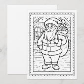 子供サンタぬりえ クリスマスフラットカード シーズンカード (正面/裏面)