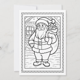 子供サンタぬりえ クリスマスフラットカード シーズンカード