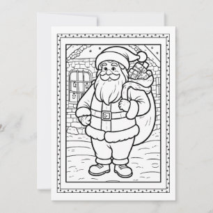 子供サンタぬりえ クリスマスフラットカード シーズンカード