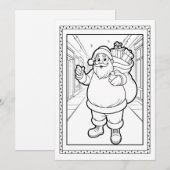 子供サンタぬりえ クリスマスフラットカード シーズンカード (正面/裏面)