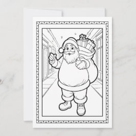 子供サンタぬりえ クリスマスフラットカード シーズンカード