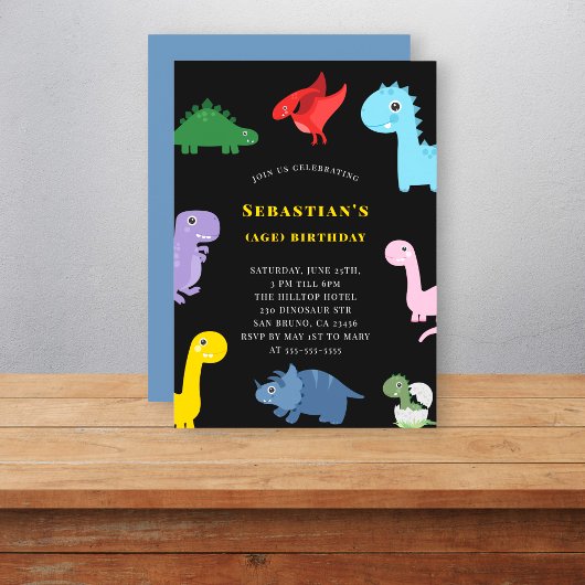 子供シンプルカラフルの誕生日 招待状