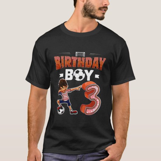 子供ダビング男の子3歳サッカー選手3rdバット tシャツ (正面)