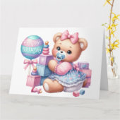 子供ハッピーバースデーカード カード (黄色い花)