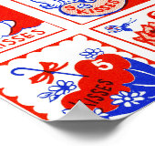 子供バレンタインデントハグキス赤白 ポスター (角)