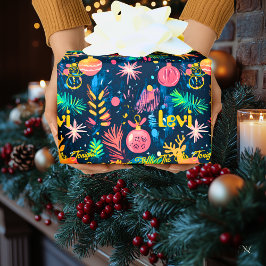 子供パーソナライズされたっぽいクリスマスラッピングペーパー ラッピングペーパー