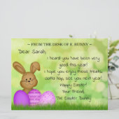 子供パーソナライズされたにイースターバニーかわいいおもしろい大 シーズンカード (スタンド正面)