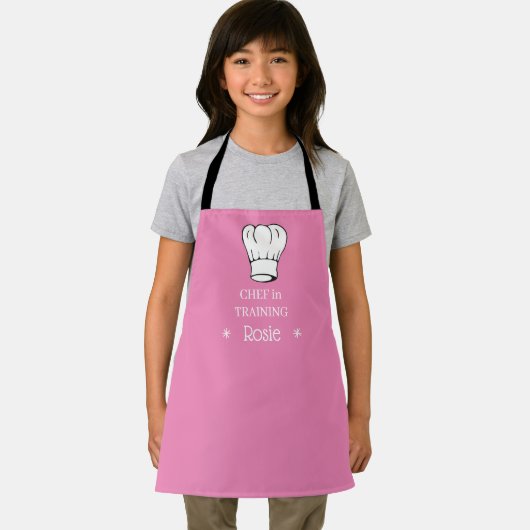 子供パーソナライズされたのエプロンがピンクのトレーニングでシェフ エプロン (インサイチュ)
