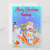 子供パーソナライズされたのクリスマスグリーティングカード シーズンカード (正面)