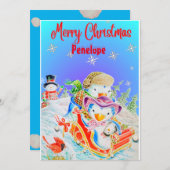 子供パーソナライズされたのクリスマスグリーティングカード シーズンカード (正面/裏面)