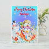 子供パーソナライズされたのクリスマスグリーティングカード シーズンカード (スタンド正面)