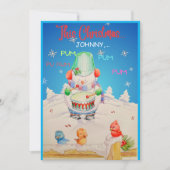 子供パーソナライズされたのクリスマスグリーティングカード シーズンカード (正面)