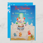 子供パーソナライズされたのクリスマスグリーティングカード シーズンカード (正面/裏面)