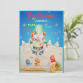 子供パーソナライズされたのクリスマスグリーティングカード シーズンカード (スタンド正面)