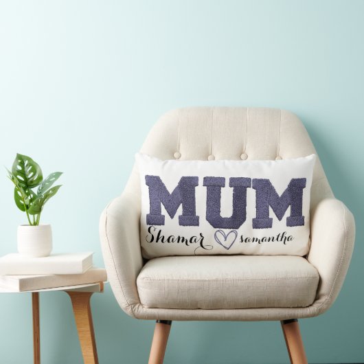 子供パーソナライズされたの名前の刺繍された母の日 ランバークッション (椅子)