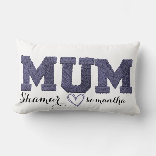 子供パーソナライズされたの名前の刺繍された母の日 ランバークッション (正面)