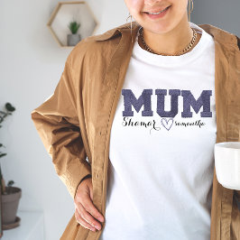 子供パーソナライズされたの名前の刺繍された母の日 Tシャツ