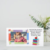 子供パーソナライズされたの学校のフォトカード 案内状 (スタンド正面)