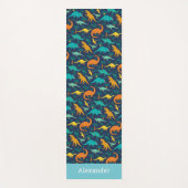 子供パーソナライズされたの恐竜パターン ヨガマット (正面)