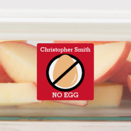子供パーソナライズされた卵アレルギーのシンボルNo Egg ラベル