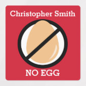 子供パーソナライズされた卵アレルギーのシンボルNo Egg ラベル (デザイン1)