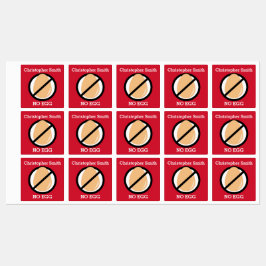 子供パーソナライズされた卵アレルギーのシンボルNo Egg ラベル