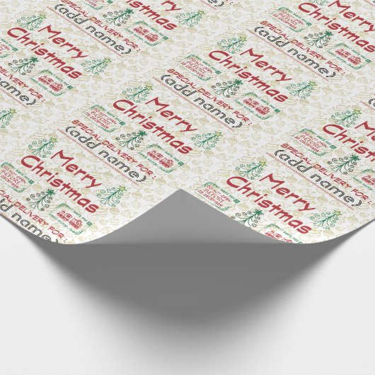 子供パーソナライズされた名の折り返し紙 ラッピングペーパー (角)