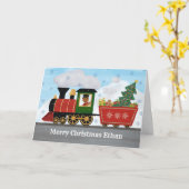 子供パーソナライズされた名クリスマストレイン カード (黄色い花)