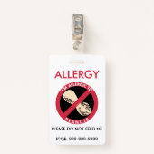 子供パーソナライズなピーナツアレルギーの緊急事態 バッジ (正面クリップ)