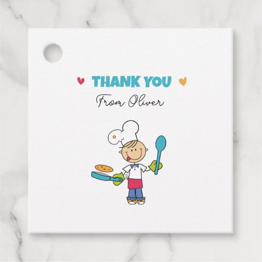 子供パーティーのためのLittle Chefサンクスユータグ フェイバータグ (正面)