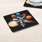 子供パーティーコースター： GeronimoH スクエアペーパーコースター (アングル)