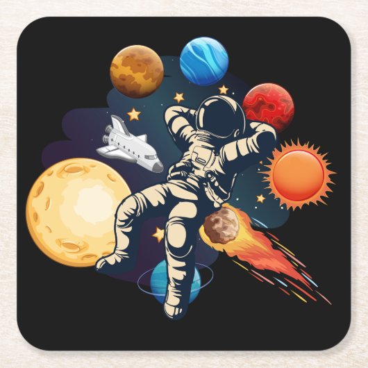 子供パーティーコースター： GeronimoH スクエアペーパーコースター (正面)