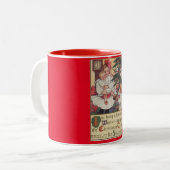 子供ビクトリアン赤ヴィンテージクリスマスマグ ツートーンマグカップ (正面左)