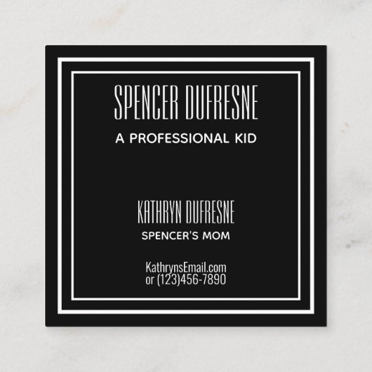 子供プレイデイトスポーツ スクエア名刺 (裏面)