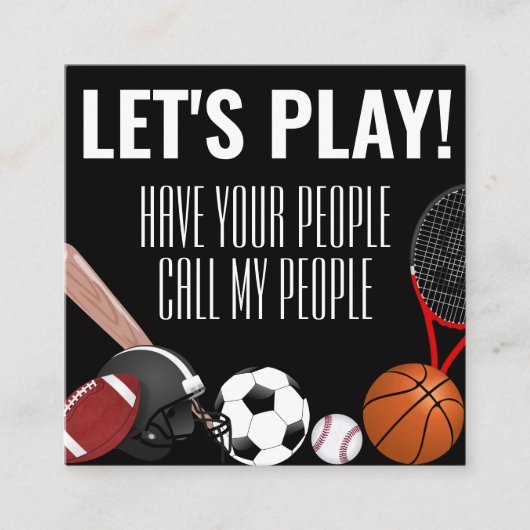 子供プレイデイトスポーツ スクエア名刺 (正面)