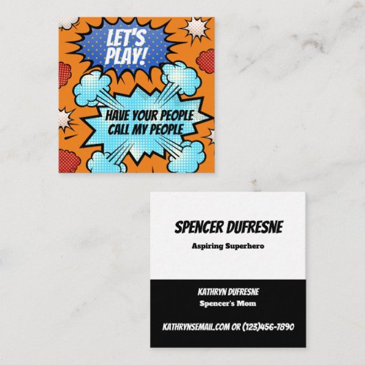 子供プレイデート漫画  スクエア名刺 (正面/裏面)