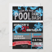 子供プールパーティーBash誕生日招待状 招待状 (正面)