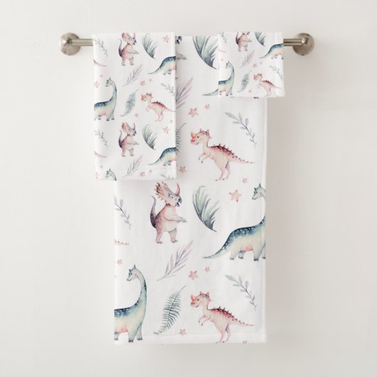 子供モダンの恐竜パターン バスタオルセット (インサイチュ)