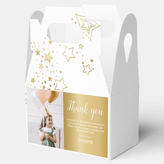 子供モダンの金ゴールド写真ありがとう フェイバーボックス (オープン)