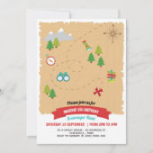 子供モダンスカベンジャー狩り誕生日パーティー 招待状 (正面)