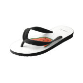 子供モダン手描きスイカ果実赤グリーン キッズビーチサンダル (アングル)