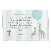 子供モーニングと夕べ祈りの言葉 パーソナライズされた 枕カバー (正面)