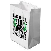 子供ユニセックスゲーマー誕生日年齢16 ミディアムペーパーバッグ (裏面アングル)