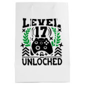 子供ユニセックスゲーマー誕生日17歳 ミディアムペーパーバッグ (裏面)