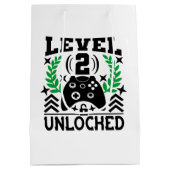 子供ユニセックスゲーマー誕生日2歳 ミディアムペーパーバッグ (裏面)