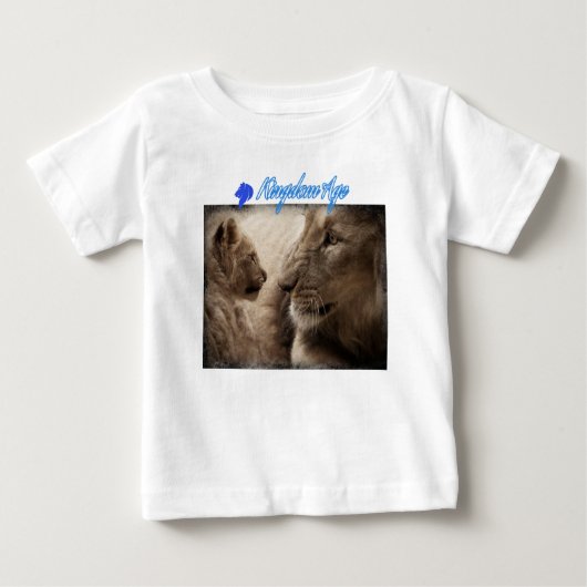 子供ライオンTシャツの子供のライオンズ写真Tシャツ ベビーTシャツ (正面)
