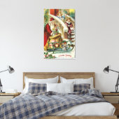 子供ランニング達がサンタに挨拶 キャンバスプリント (インサイチュ (寝室))