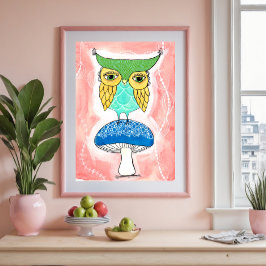 子供ルームOwl Artist Water 絵を描 Color's Kids ポスター